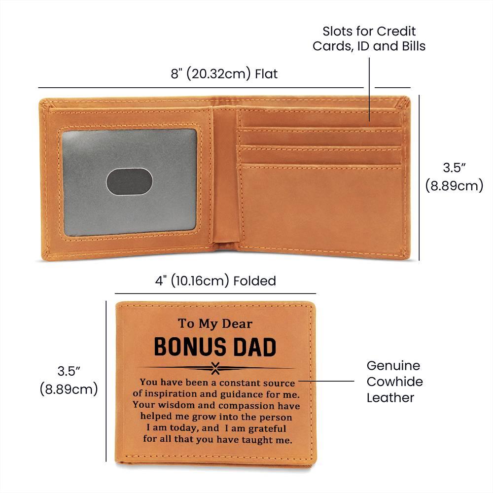 Gift for Bonus Dad Leather Wallet - Mallard Moon Gift Shop