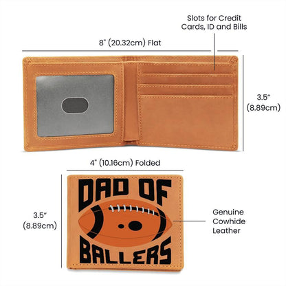 Dad of Ballers Leather Wallet - Mallard Moon Gift Shop
