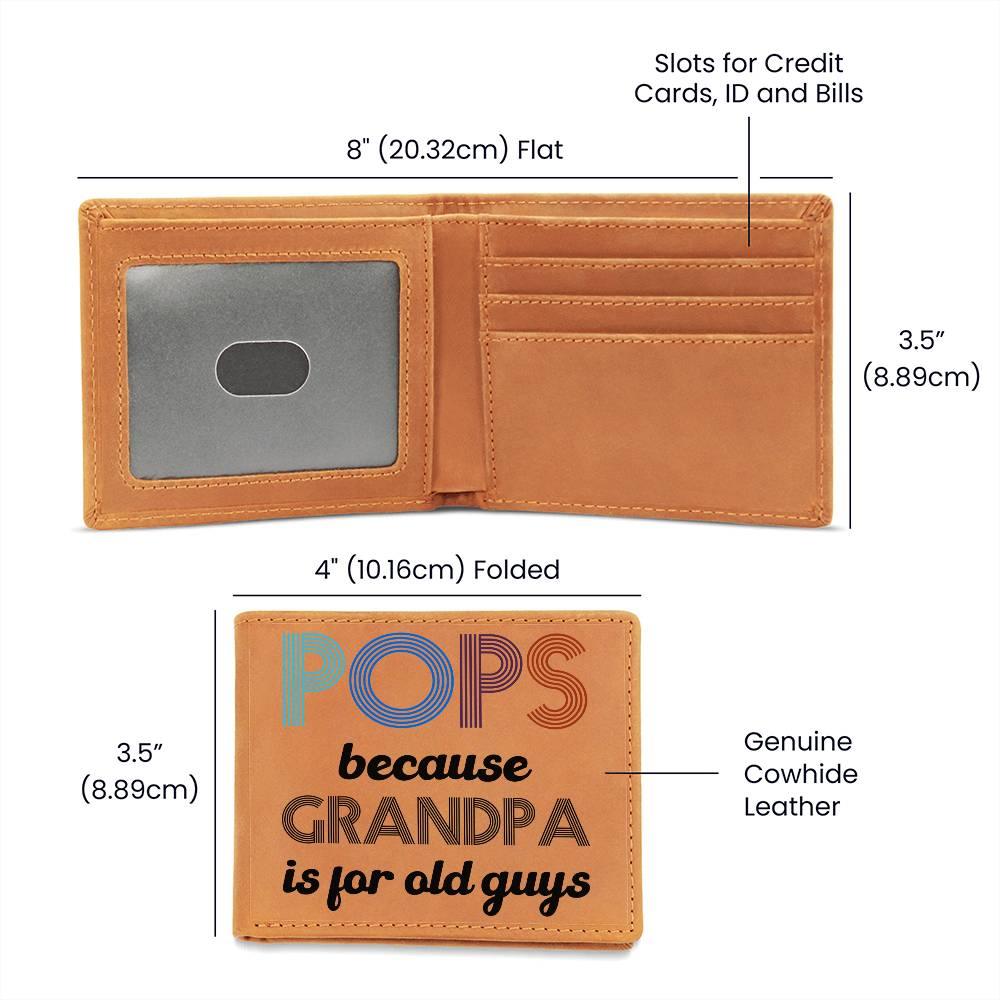 POPS Because Grandpa is for Older Guys Leather Wallet - Mallard Moon Gift Shop