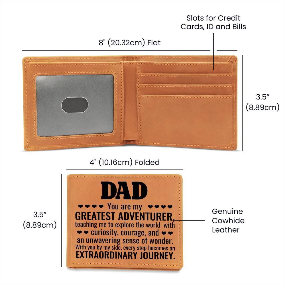 Gift for Dad You Are My Greatest Adventurer Leather Wallet - Mallard Moon Gift Shop