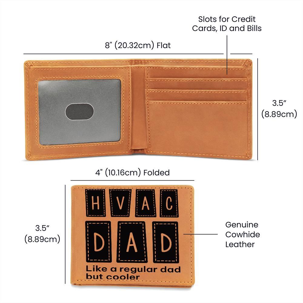 Dad Gift - HVAC Dad Like a Regular Dad But Cooler Leather Wallet - Mallard Moon Gift Shop