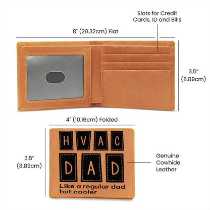 Dad Gift - HVAC Dad Like a Regular Dad But Cooler Leather Wallet - Mallard Moon Gift Shop