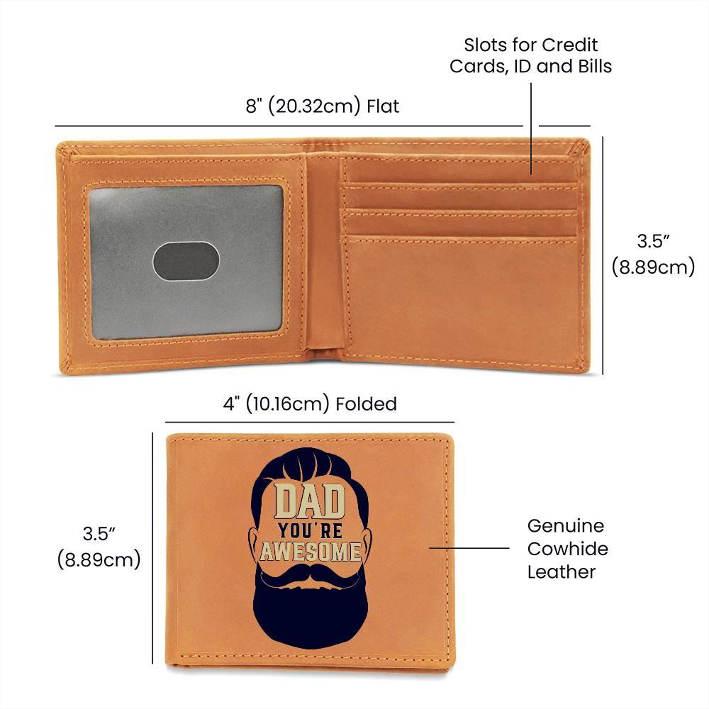 Gift for Dad - You Are Awesome Genuine Cowhide Leather Wallet - Mallard Moon Gift Shop