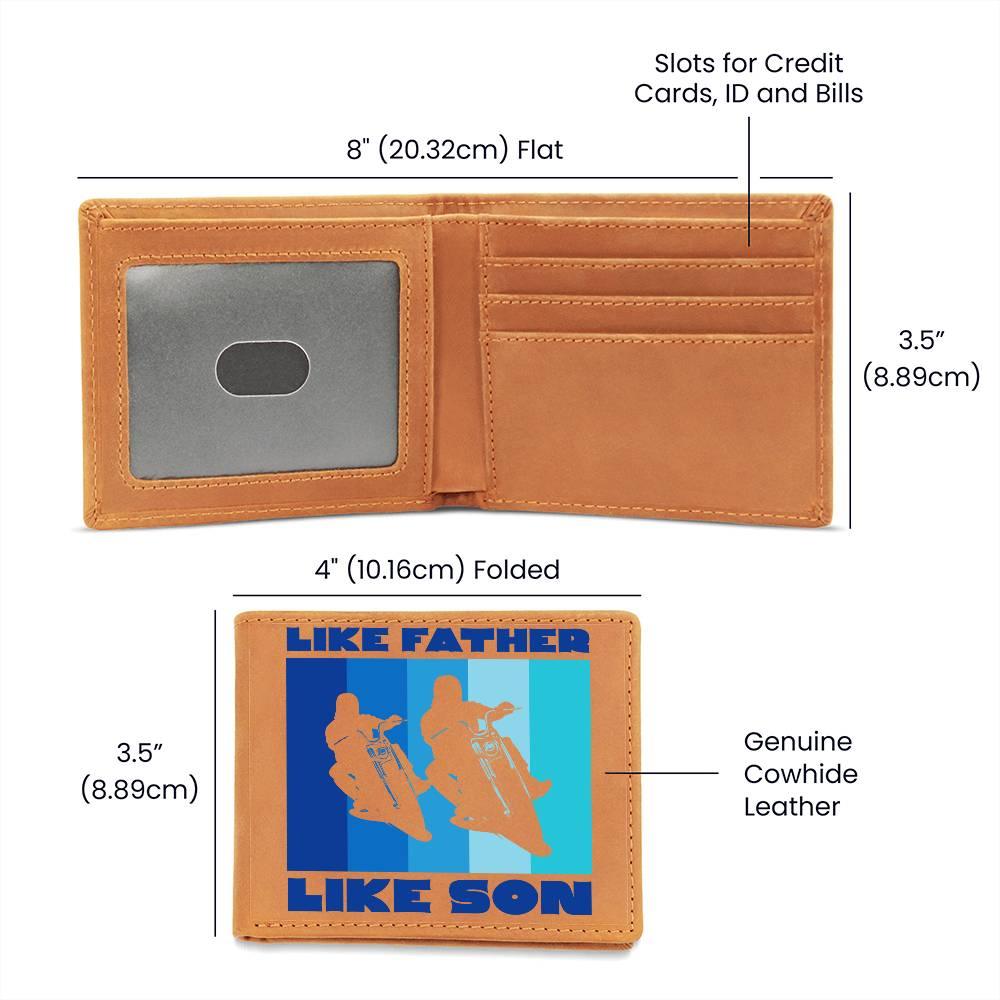 Like Father Like Son Motorcycle Leather Wallet - Mallard Moon Gift Shop