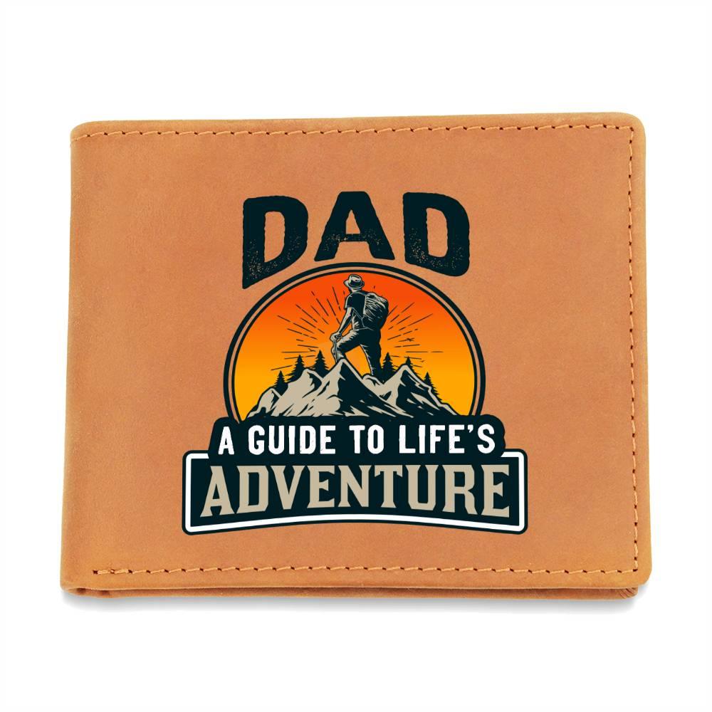 Dad Gift - A Guide to Life's Adventure Genuine Cowhide Leather Wallet - Mallard Moon Gift Shop