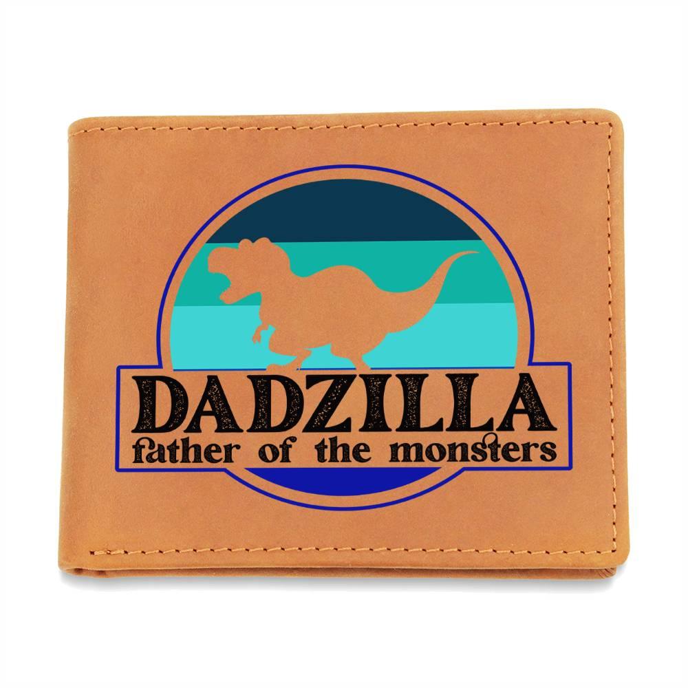 Dadzilla Leather Wallet Gift for Father - Mallard Moon Gift Shop