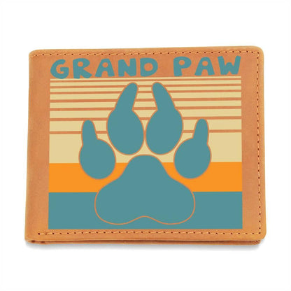 Grand Paw Leather Wallet Gift for Grandfather - Mallard Moon Gift Shop
