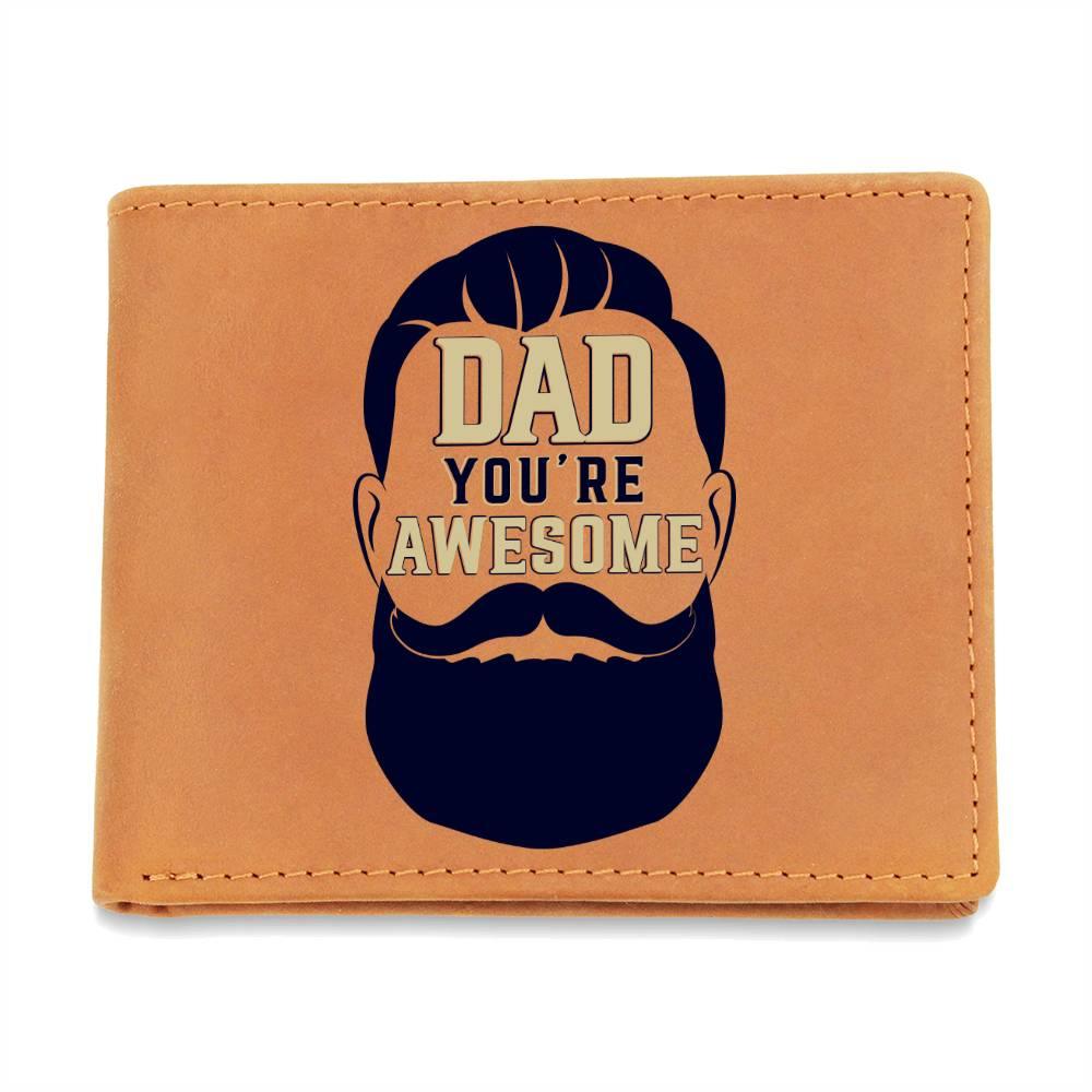 Gift for Dad - You Are Awesome Genuine Cowhide Leather Wallet - Mallard Moon Gift Shop
