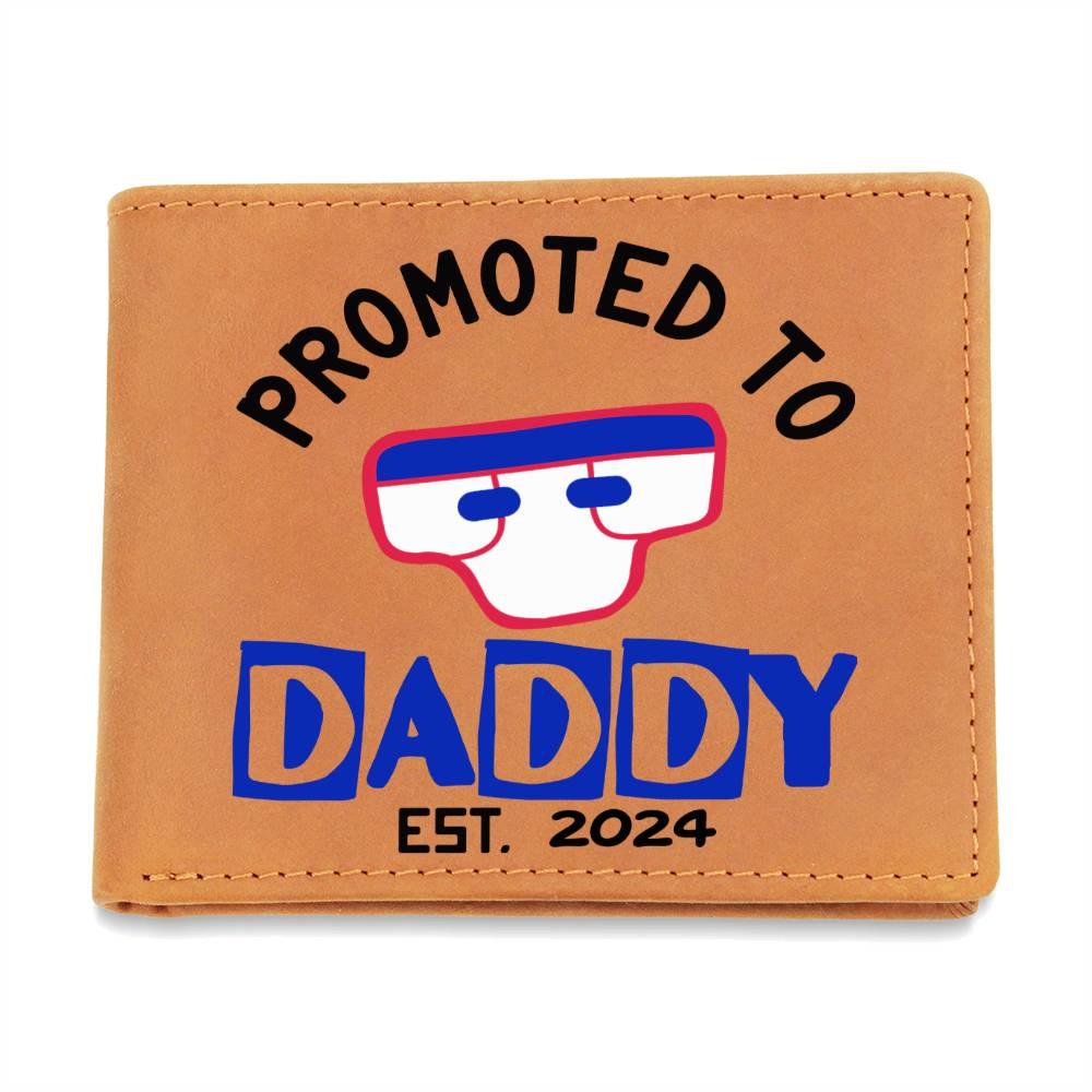 Promoted to Daddy 2024 Leather Wallet - Mallard Moon Gift Shop