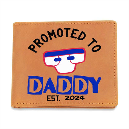 Promoted to Daddy 2024 Leather Wallet - Mallard Moon Gift Shop
