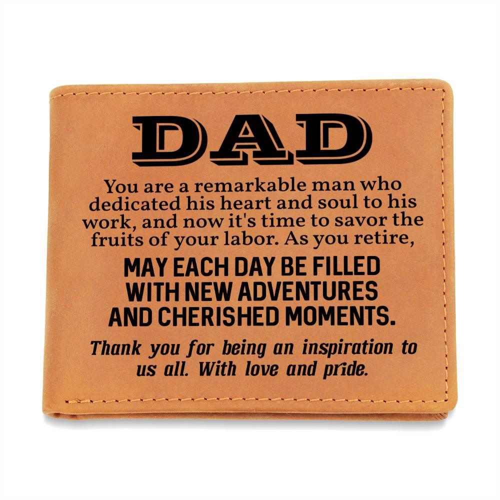 Dad Retirement Gift Leather Wallet - Mallard Moon Gift Shop