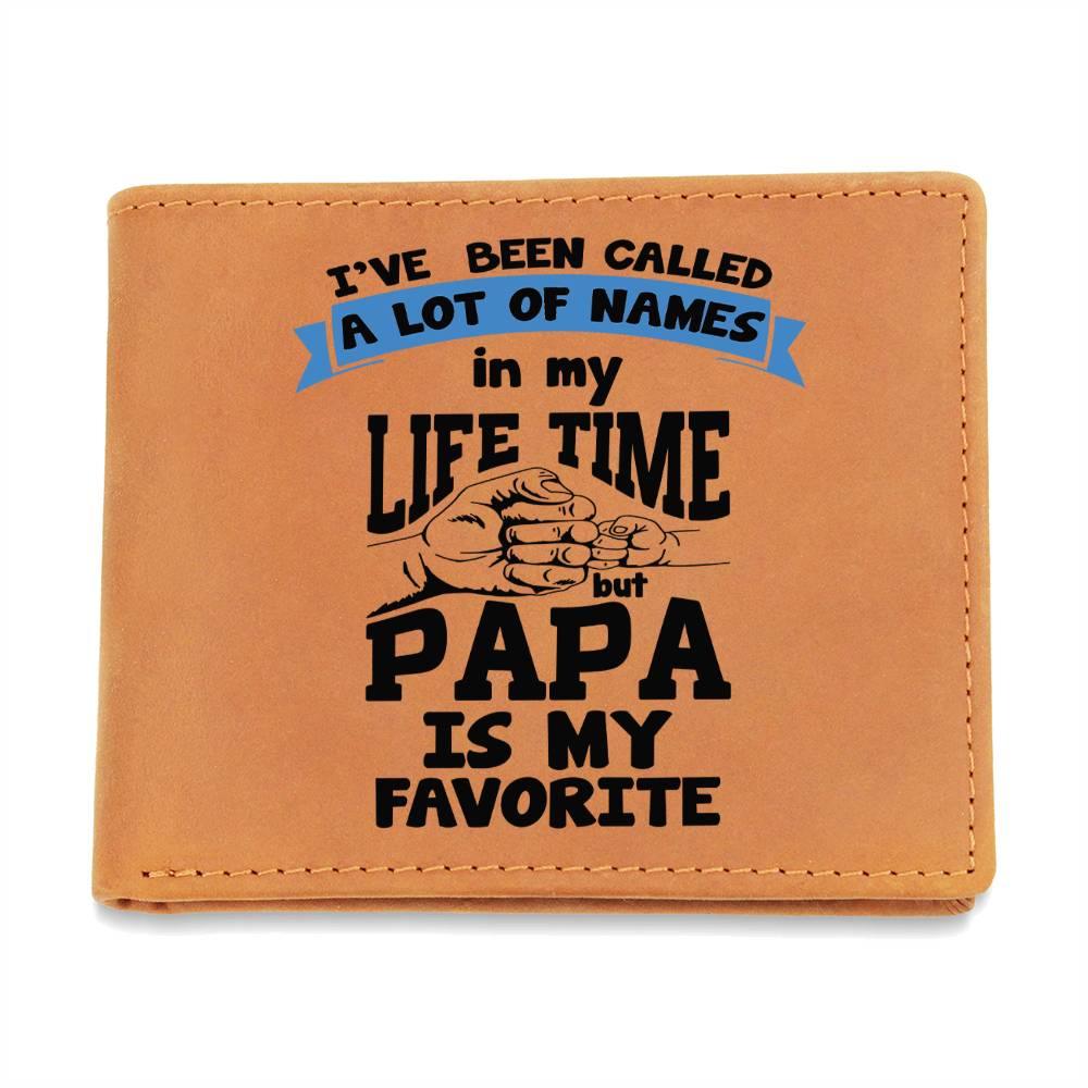 Papa is My Favorite Title Leather Wallet - Mallard Moon Gift Shop