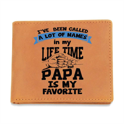 Papa is My Favorite Title Leather Wallet - Mallard Moon Gift Shop