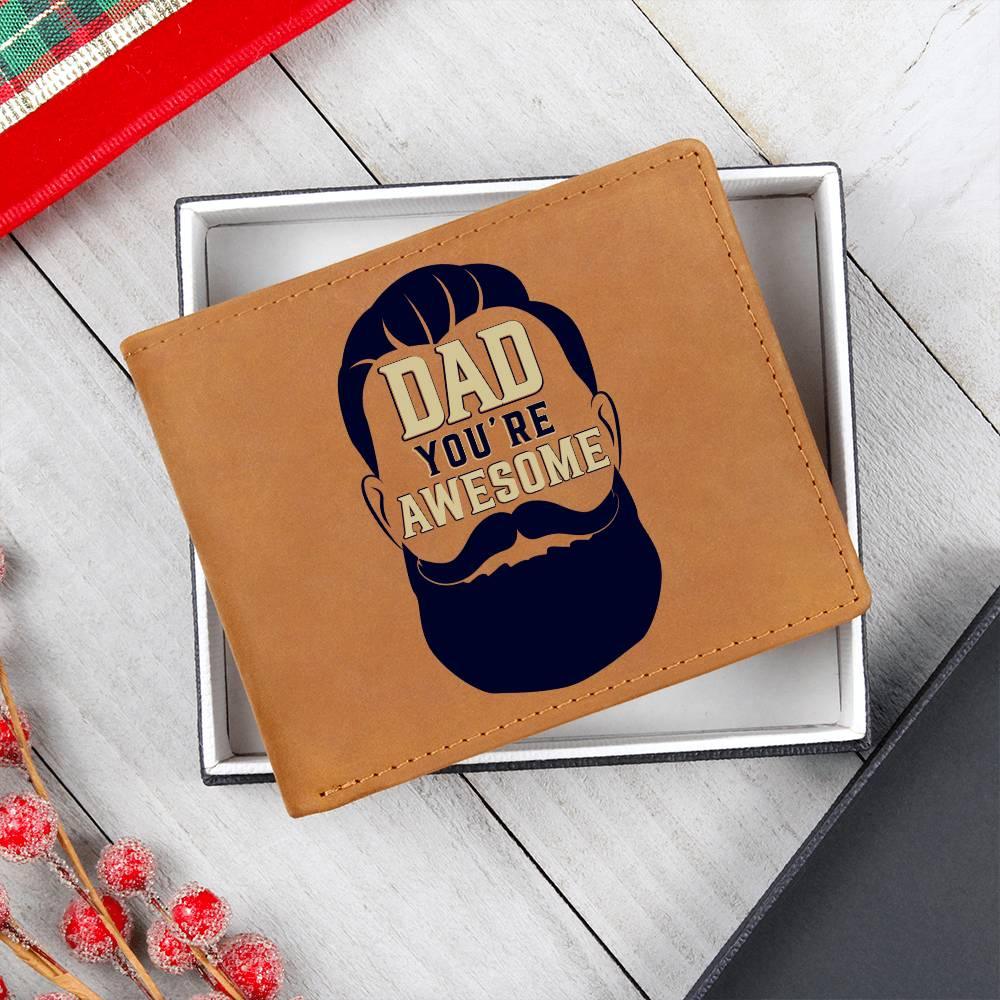 Gift for Dad - You Are Awesome Genuine Cowhide Leather Wallet - Mallard Moon Gift Shop