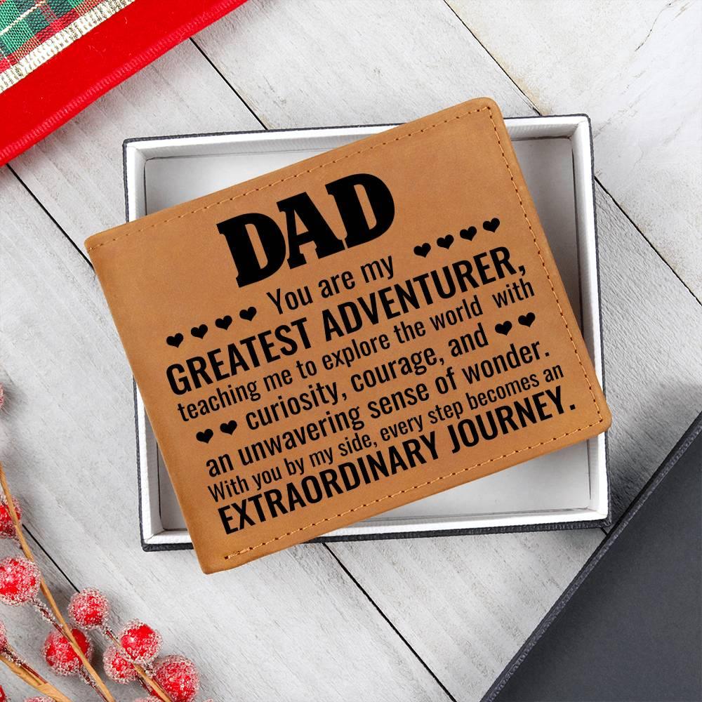 Gift for Dad You Are My Greatest Adventurer Leather Wallet - Mallard Moon Gift Shop