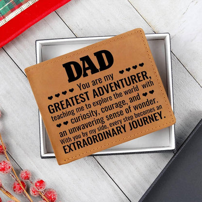 Gift for Dad You Are My Greatest Adventurer Leather Wallet - Mallard Moon Gift Shop