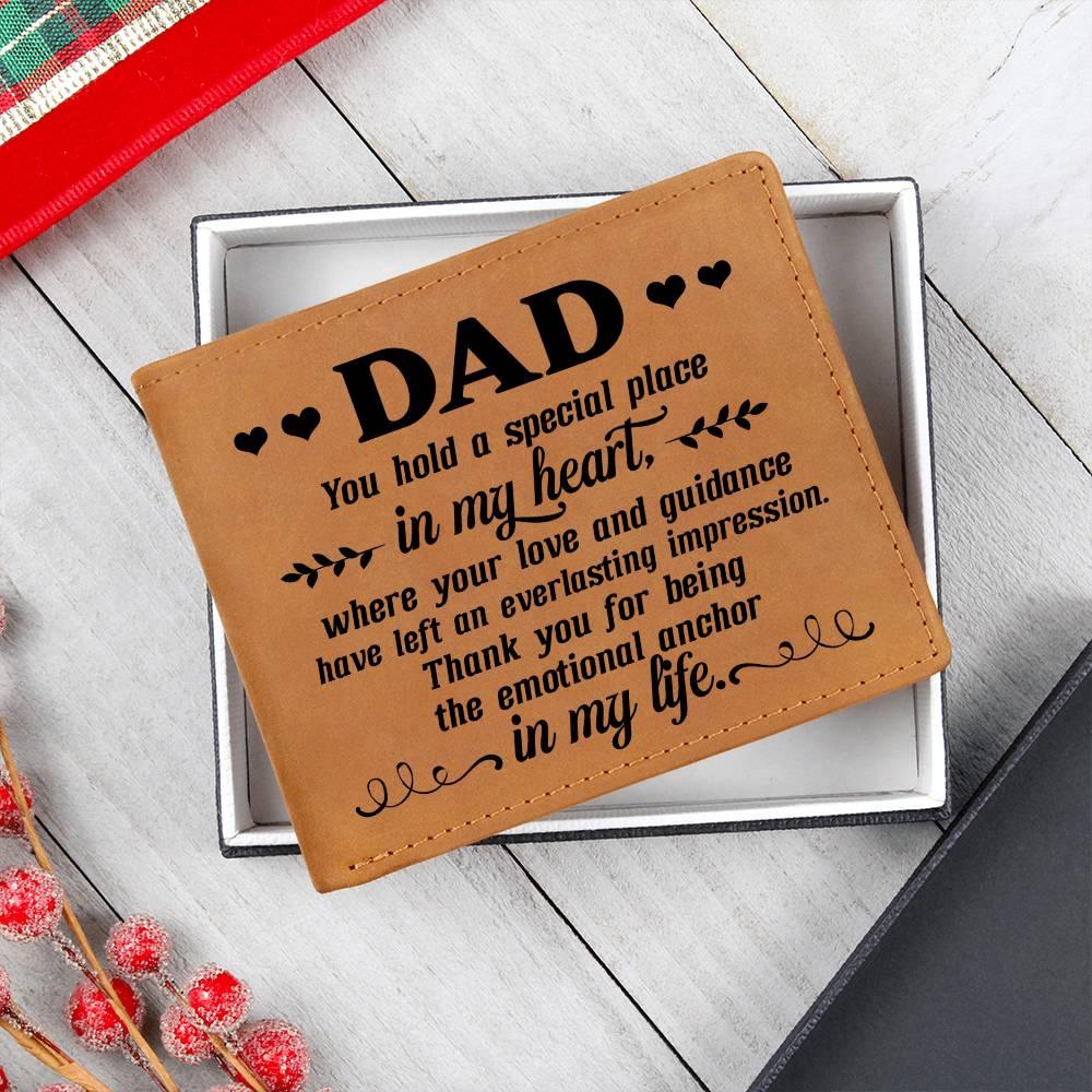 Dad Gift You Hold a Special Place in my Heart Leather Wallet - Mallard Moon Gift Shop