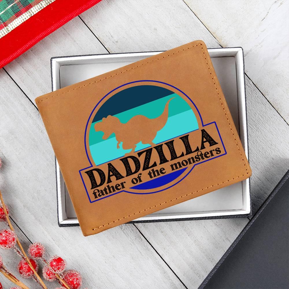 Dadzilla Leather Wallet Gift for Father - Mallard Moon Gift Shop