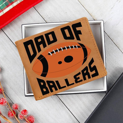 Dad of Ballers Leather Wallet - Mallard Moon Gift Shop