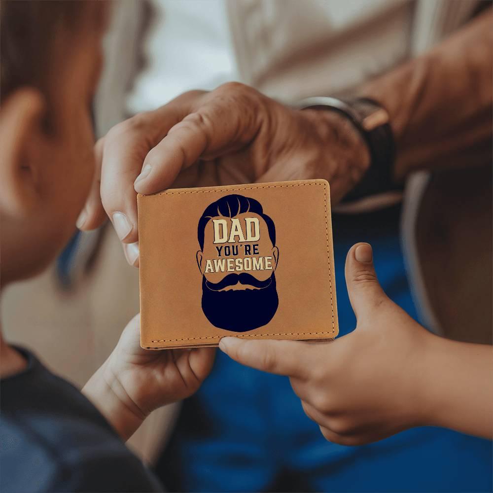 Gift for Dad - You Are Awesome Genuine Cowhide Leather Wallet - Mallard Moon Gift Shop