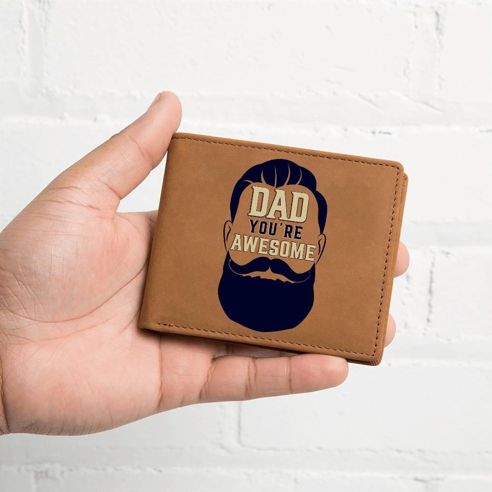 Gift for Dad - You Are Awesome Genuine Cowhide Leather Wallet - Mallard Moon Gift Shop
