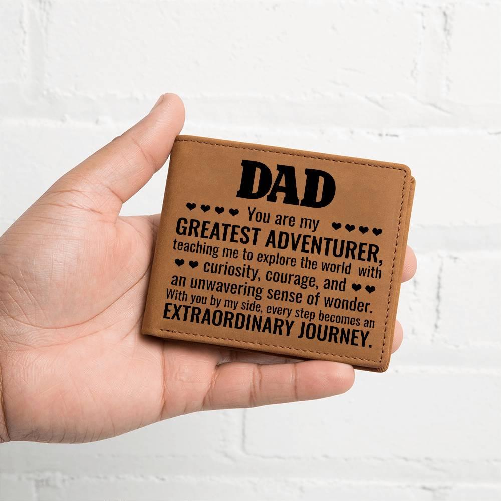 Gift for Dad You Are My Greatest Adventurer Leather Wallet - Mallard Moon Gift Shop