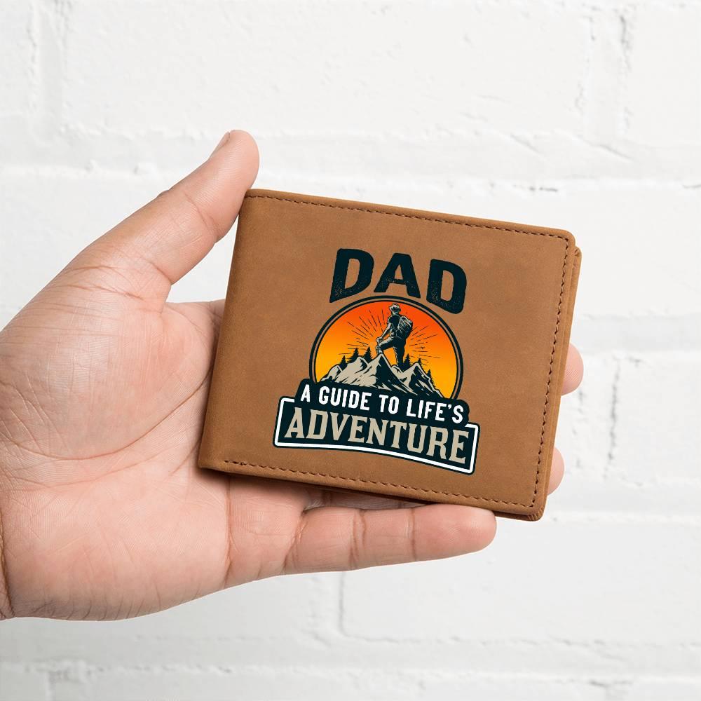 Dad Gift - A Guide to Life's Adventure Genuine Cowhide Leather Wallet - Mallard Moon Gift Shop