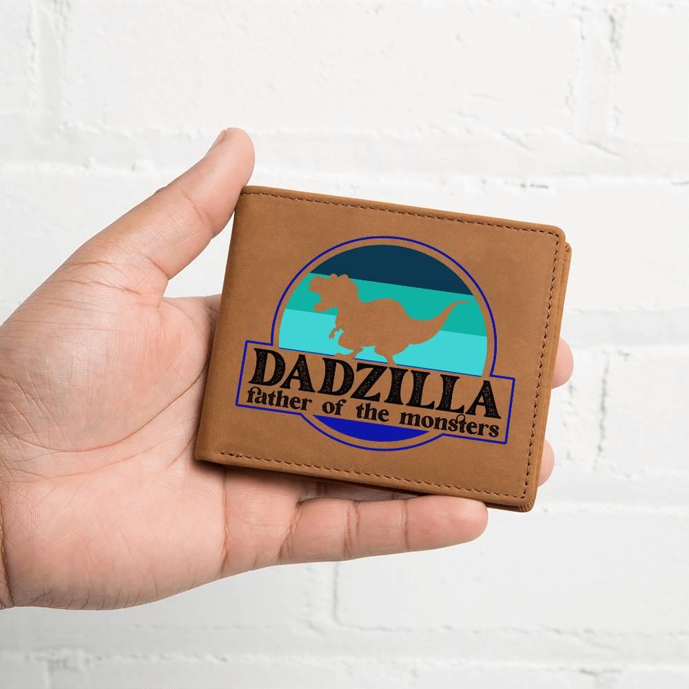 Dadzilla Leather Wallet Gift for Father - Mallard Moon Gift Shop