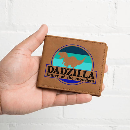 Dadzilla Leather Wallet Gift for Father - Mallard Moon Gift Shop