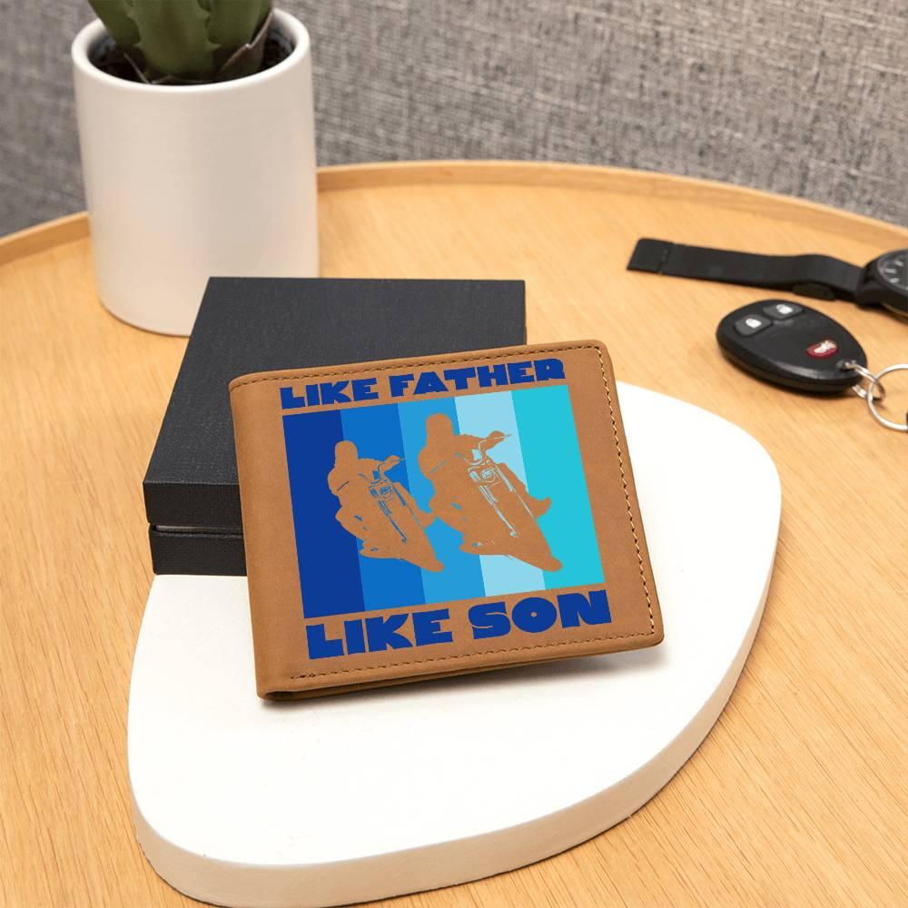 Like Father Like Son Motorcycle Leather Wallet - Mallard Moon Gift Shop