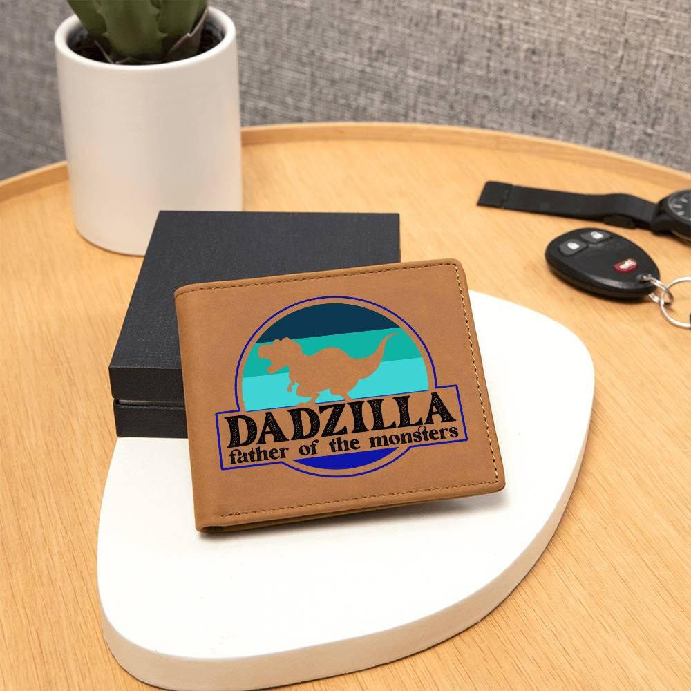 Dadzilla Leather Wallet Gift for Father - Mallard Moon Gift Shop