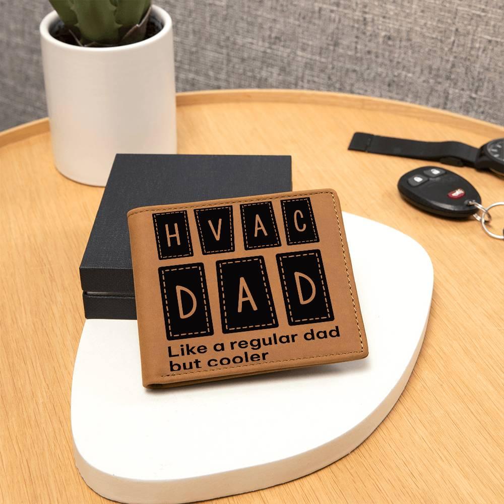 Dad Gift - HVAC Dad Like a Regular Dad But Cooler Leather Wallet - Mallard Moon Gift Shop