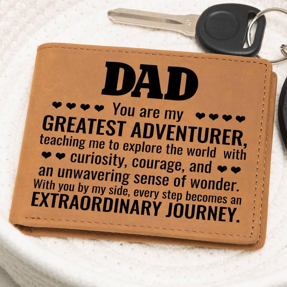 Gift for Dad You Are My Greatest Adventurer Leather Wallet - Mallard Moon Gift Shop