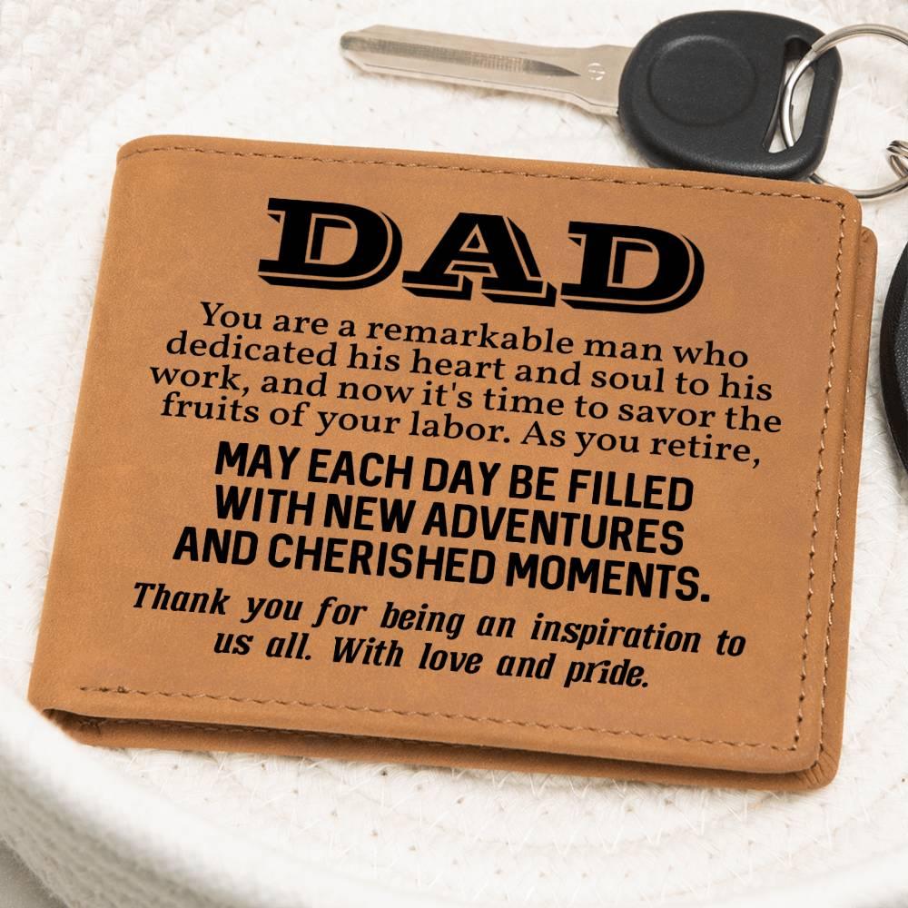 Dad Retirement Gift Leather Wallet - Mallard Moon Gift Shop