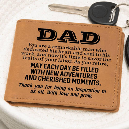 Dad Retirement Gift Leather Wallet - Mallard Moon Gift Shop