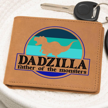Dadzilla Leather Wallet Gift for Father - Mallard Moon Gift Shop