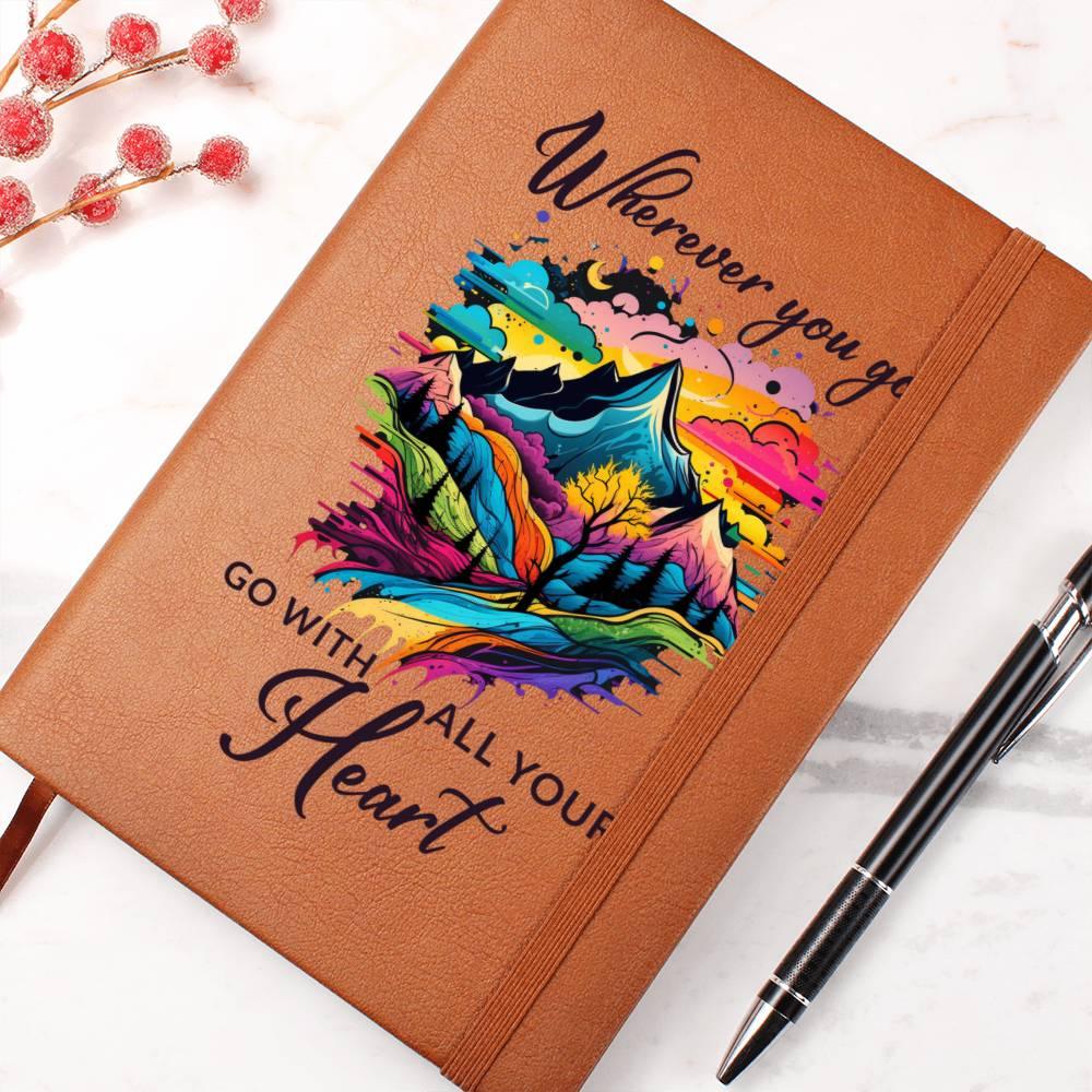 Wherever You Go, Go with all Your Heart Leather Journal - Mallard Moon Gift Shop