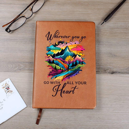 Wherever You Go, Go with all Your Heart Leather Journal - Mallard Moon Gift Shop