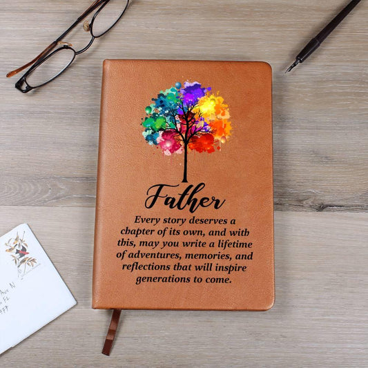 Gift for Father - Every Story Deserves a Chapter Leather Journal - Mallard Moon Gift Shop