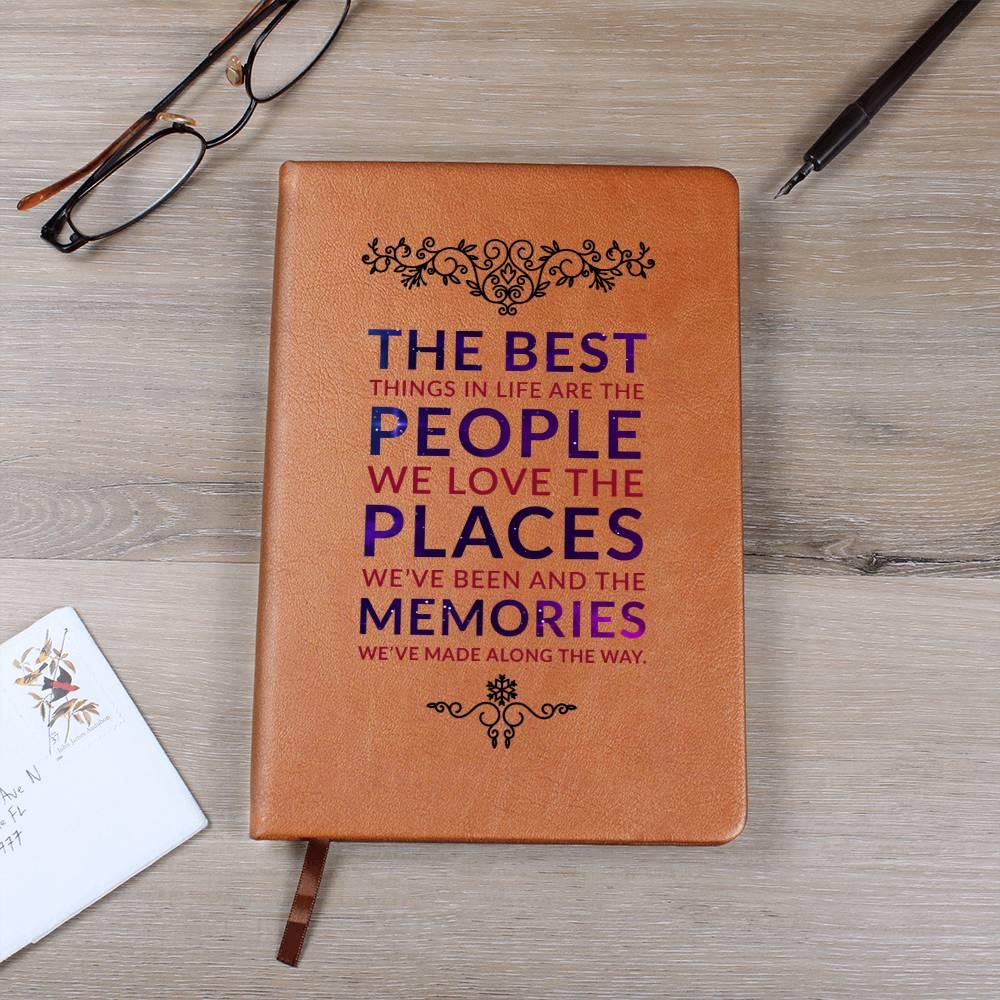 The Best Things are the People We Love Leather Journal - Mallard Moon Gift Shop