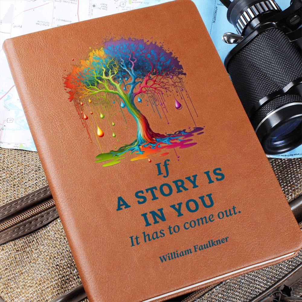If a Story is in You, It Has to Come Out - Leather Journal - Mallard Moon Gift Shop
