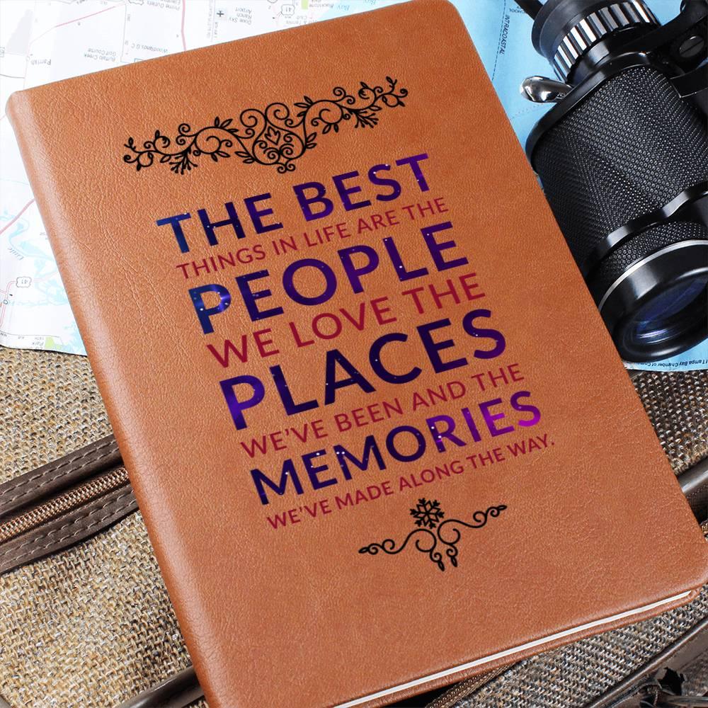 The Best Things are the People We Love Leather Journal - Mallard Moon Gift Shop