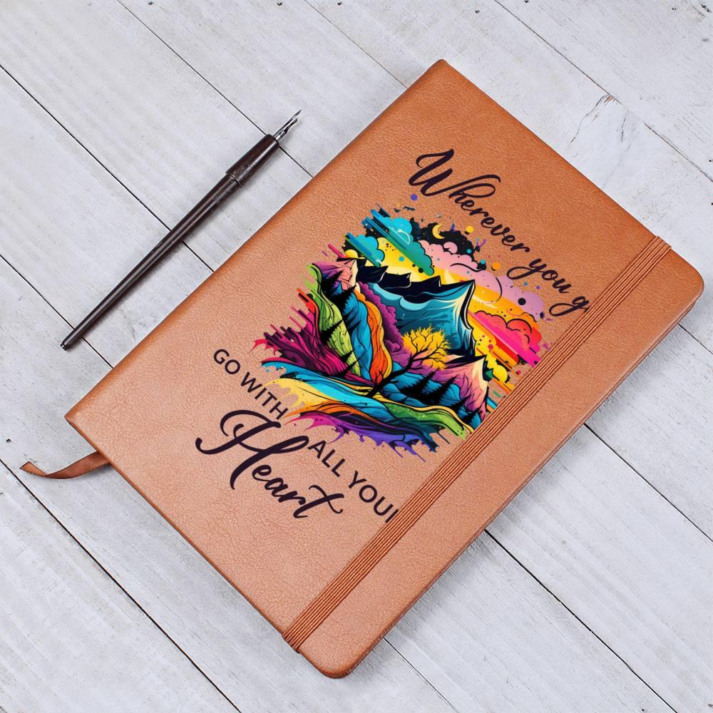 Wherever You Go, Go with all Your Heart Leather Journal - Mallard Moon Gift Shop