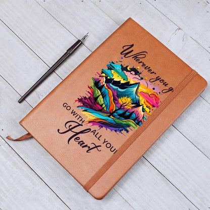 Wherever You Go, Go with all Your Heart Leather Journal - Mallard Moon Gift Shop