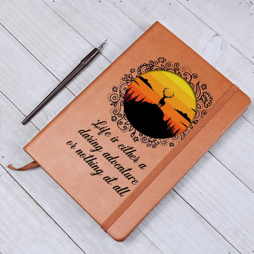 Life is Either a Daring Adventure or Nothing At All Leather Journal - Mallard Moon Gift Shop