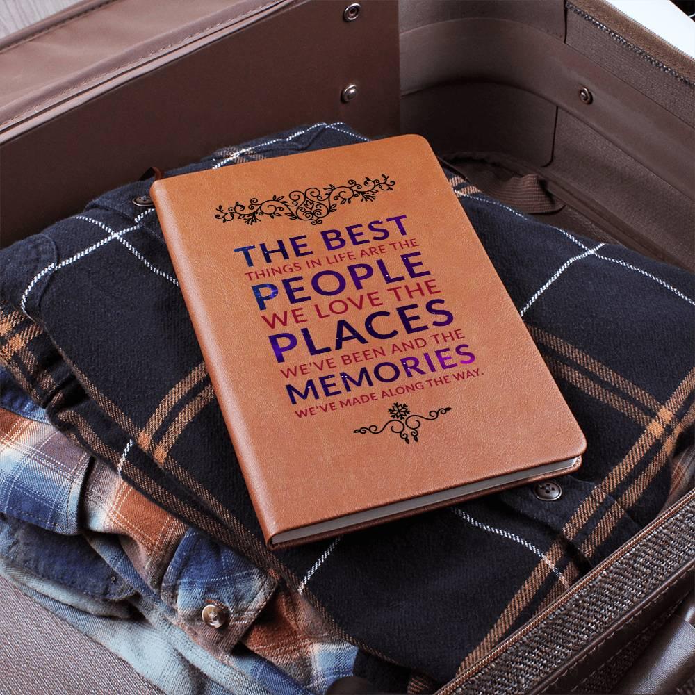 The Best Things are the People We Love Leather Journal - Mallard Moon Gift Shop