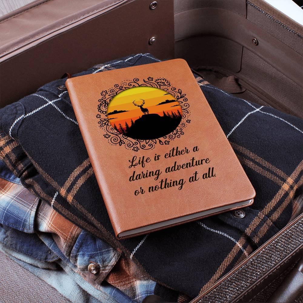 Life is Either a Daring Adventure or Nothing At All Leather Journal - Mallard Moon Gift Shop