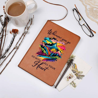 Wherever You Go, Go with all Your Heart Leather Journal - Mallard Moon Gift Shop