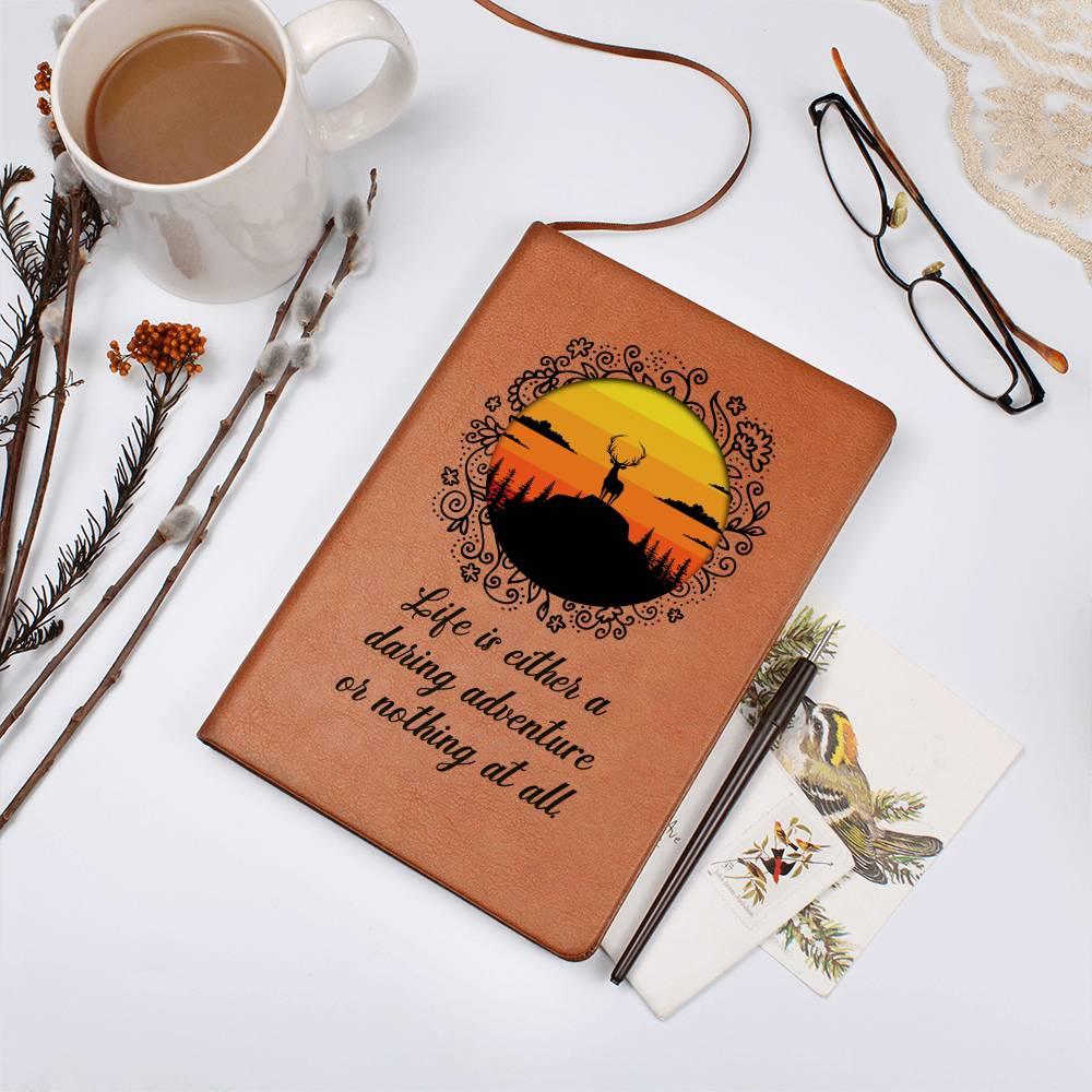Life is Either a Daring Adventure or Nothing At All Leather Journal - Mallard Moon Gift Shop