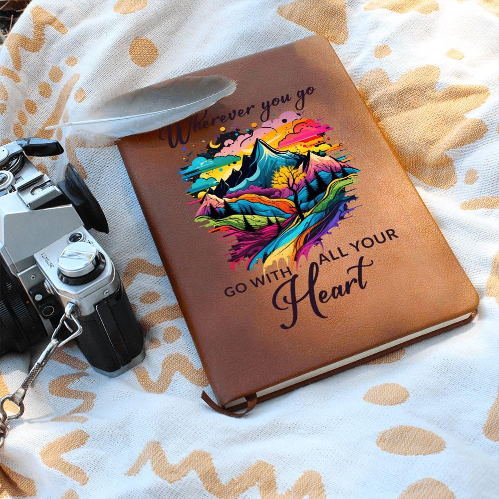 Wherever You Go, Go with all Your Heart Leather Journal - Mallard Moon Gift Shop